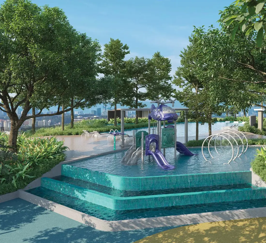 Swimming pool on the Level 7 podium